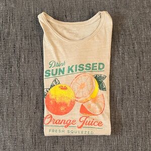 J. Crew Beige Orange Graphic Tee